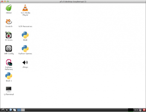 Das VNC-Programm Chicken läuft unter OS X und zeigt den Desktop des Raspberry Pi an