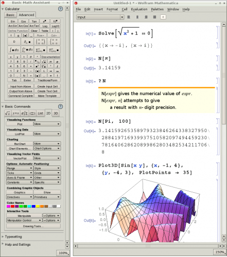 Die grafische Benutzeroberfläche von Mathematica