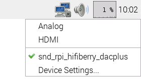 Das Audio-System nutzt den HiFiBerry-Audio-Ausgang.