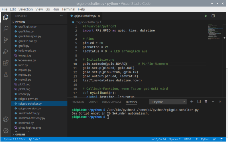 code python in visual studio